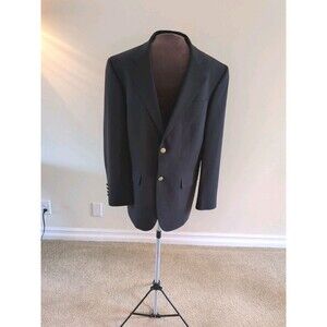 Lands’ End Blazer Men’s 38R Navy Wool 2-Button Gold Button Sport Coat Jacket